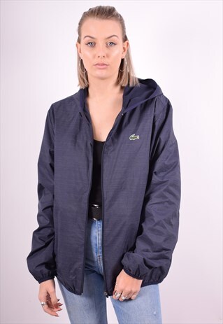 LACOSTE WOMENS VINTAGE JACKET XL NAVY BLUE 90'S