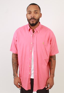 "Vintage Polo Ralph Lauren bright pink classic fit shirt