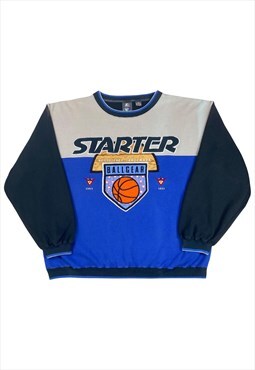 Vintage 90s Starter Sweatshirt in Black/Blue/Beige