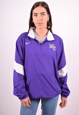 NIKE WOMENS VINTAGE PULLOVER JACKET SMALL PURPLE 90'S