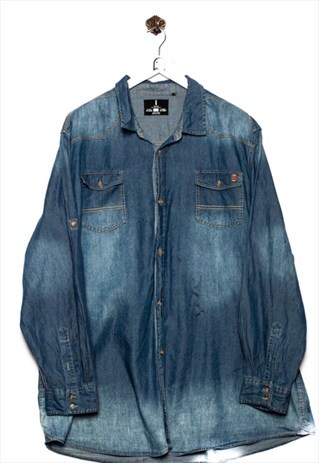 VINTAGE BUFFALO DENIM SHIRT REGULAR LOOK BLUE