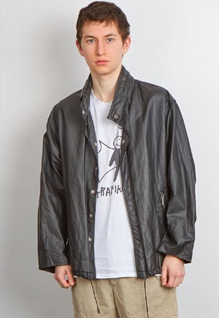 RARE VINTAGE 90'S GIANFRANGO FERRE BLACK HIGH TECH JACKET