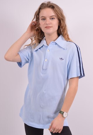 VINTAGE ADIDAS POLO SHIRT BLUE