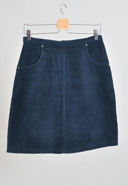 Vintage 90s mini corduroy skirt in blue