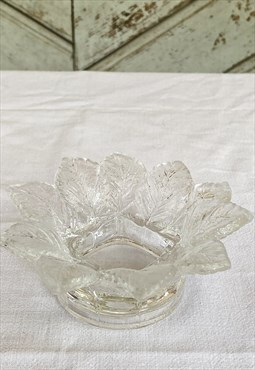 Vintage glass WMF 80s Flower shaped glass candle holder