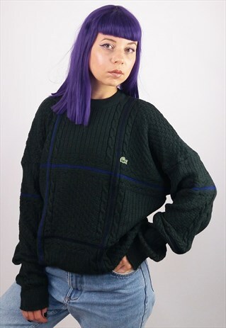 VINTAGE LACOSTE UNISEX SWEATER IN PINE GREEN