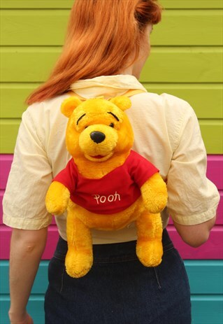 VINTAGE 90S YELLOW DISNEY WINNIE THE POOH FESTIVAL BACKPACK