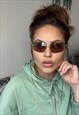 Vintage Y2K Chanel CC gold sunglasses 
