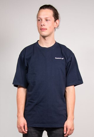 90'S VINTAGE NAVY BLUE REEBOK T-SHIRT