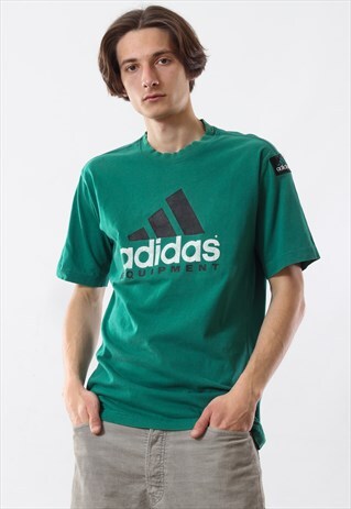 VINTAGE ADIDAS EQUIPMENT TEE 90S GREEN BIG LOGO