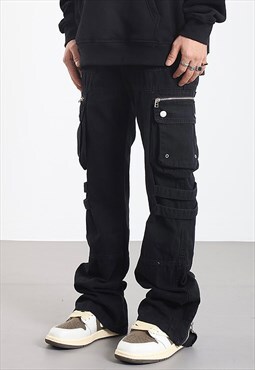Black Cargo pants trousers Y2k