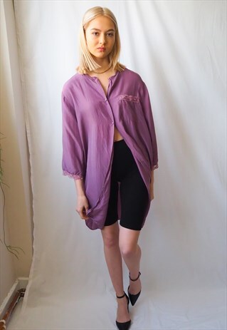 VINTAGE REVIVAL 1980'S PURPLE SHIRT DRESS