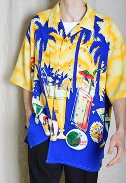 Vintage 90s Colourful Graphic Hawaii Festival Party Shirt