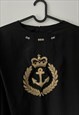 NOVELTY SLOUCHY RETRO GOLD EMBROIDERY BLOUSE TOP LARGE