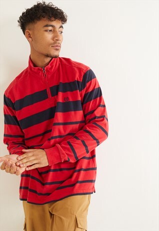 VINTAGE RALPH LAUREN CHAPS 1/4 ZIP LONG SLEEVE TOP RED