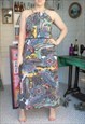 Revival Y2K Floral Paisley Flowery Pattern Maxi Halter Dress