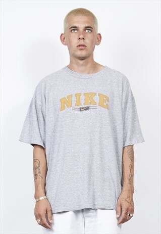 VINTAGE 90'S NIKE LOGO OVERSIZED GREY T-SHIRT