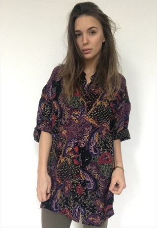 PATTERNED OVERSIZED RETRO VINTAGE UNISEX FESTIVAL SHIRT
