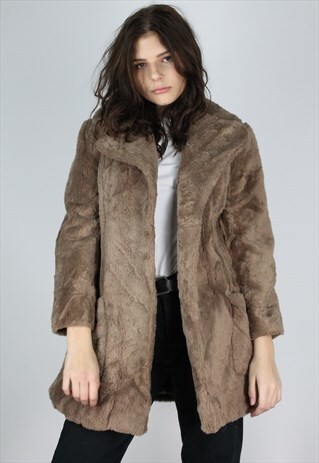 VINTAGE 90S FAUX FUR COAT