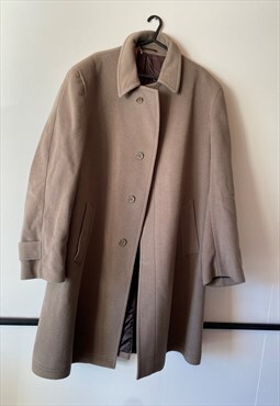 80s Grey Oversized Long Wool Coat 