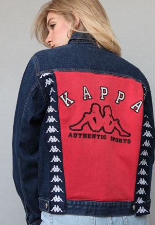 VINTAGE KAPPA REWORKED REDESIGNED DENIM JACKET