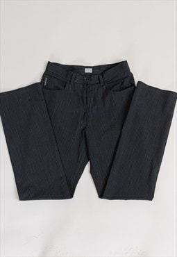 Vintage Armani Jeans Preppy pin Stripe Black Trousers/Pants
