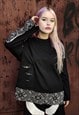 PAISLEY SWEATSHIRT REWORKED STITCH RIPPED BANDANA TOP BLACK