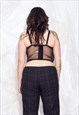 VINTAGE Y2K CORSET TOP IN BLACK MESH