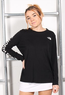 Vintage The North Face Long Sleeve Top in Black Large