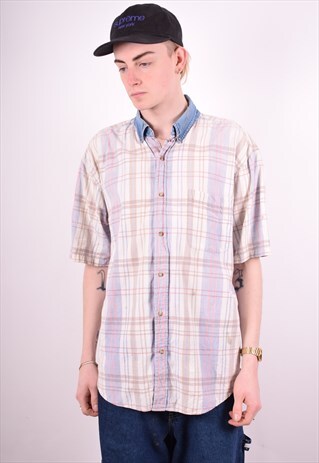 RALPH LAUREN MENS VINTAGE SHIRT LARGE MULTI CHECK 90'S