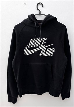 Nike air black graphic spellout hoodie small 