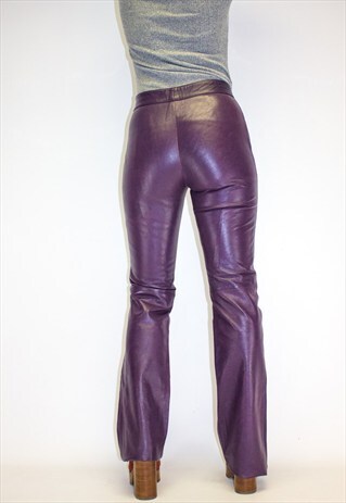VINTAGE SOFT ITALIAN LEATHER HIGH WAIST TROUSERS