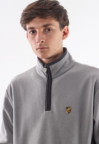 VINTAGE NIKE PULLOVER HALF ZIP JACKET PILE 90S GREY