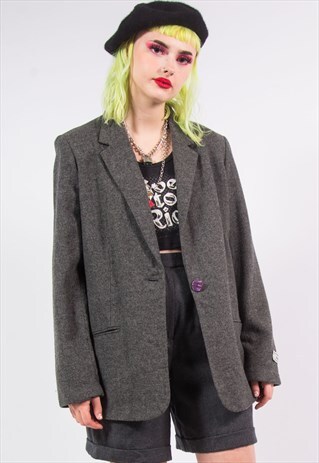 VINTAGE 90'S GREY BLAZER JACKET