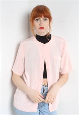 Vintage 80's Sheer Blouse Shirt Pink