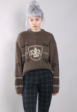 VINTAGE ABSTRACT CRAZY FESTIVAL PATTERN JUMPER
