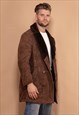 VINTAGE 70'S MEN SHEARLING COAT IN DARK BROWN