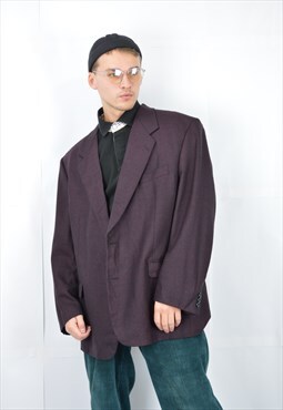 Vintage dark purple classic 80's suit blazer