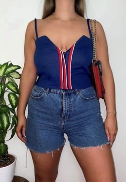 Adidas 90s Blue Red Corset Top