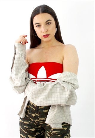 90'S RETRO BEIGE CHECKERED OVERSIZED SHIRT