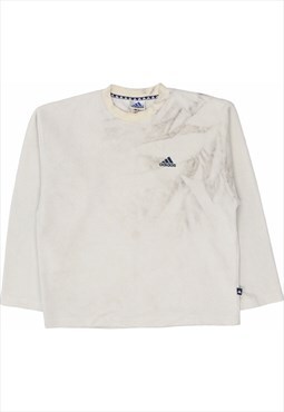 Vintage 90's Adidas Sweatshirt Spellout Crewneck Beige