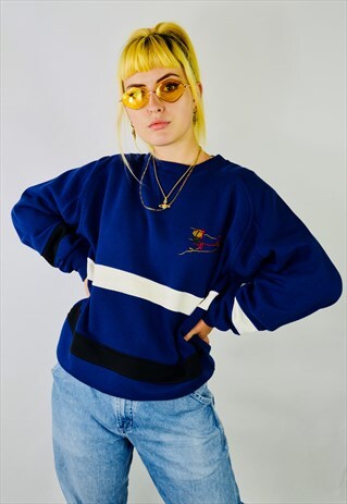 VINTAGE 80S EMBROIDERED SKI SWEATSHIRT