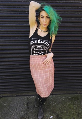 VINTAGE SPARKLY PALE PINK PENCIL SKIRT