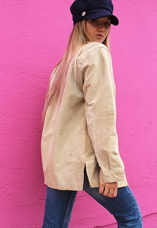 TAUPE REAL SUEDE CASUAL JACKET