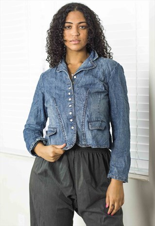 VINTAGE POLO RALPH LAUREN DENIM BLAZER 90S L 20