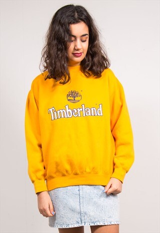 VINTAGE 90'S TIMBERLAND MUSTARD YELLOW SWEATSHIRT JUMPER