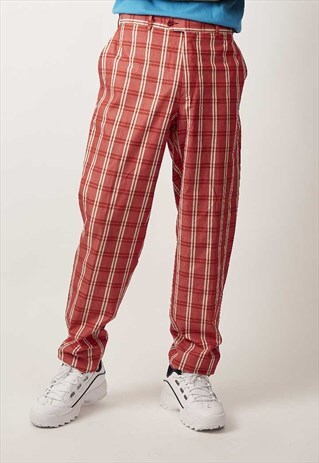 VINTAGE 90'S RED TARTAN TROUSERS