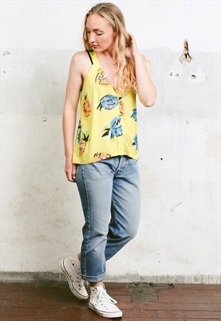 VINTAGE 80S PATTERNED SUMMER TOP