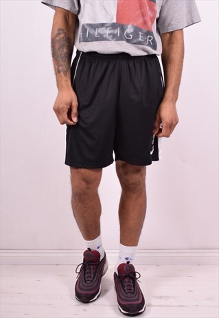 NIKE MENS VINTAGE SHORTS W36 BLACK 90'S