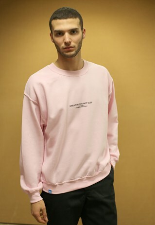 LIGHT PINK SWEATSHIRT WITH UK BORN WORLDWIDE WORN PRINT